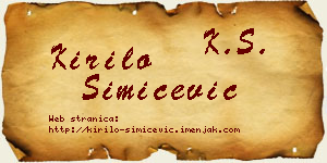Kirilo Simićević vizit kartica
